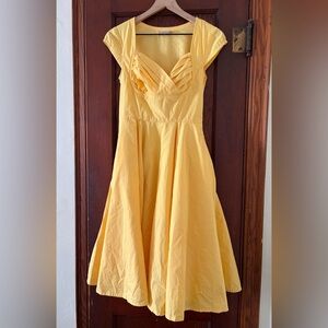 SOLD eShakti Butter Yellow Sweetheart Swing Dress XS
